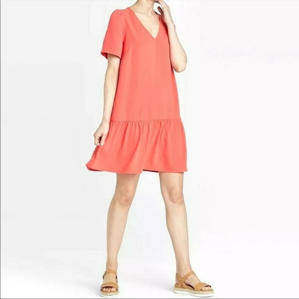 A New Day Coral Ruffle dress - Medium